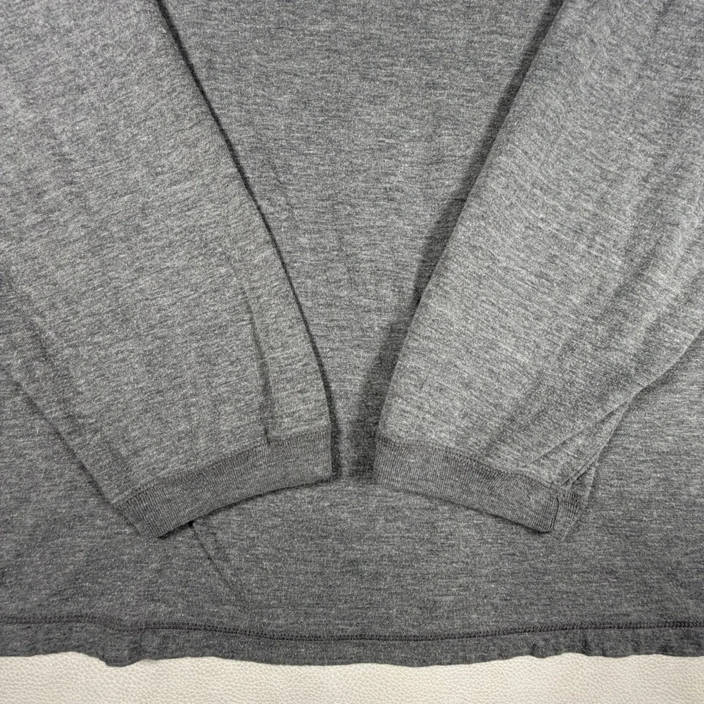 Abercrombie and Fitch Mens Large Gray Long Sleeve Henley Cotton Shirt Heathered